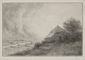 Raunioitu talo rinteessä tekijältä Alphonse Legros