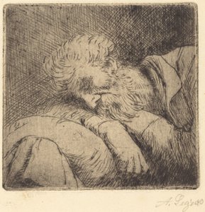 Nukkuva kerjäläinen tekijältä Alphonse Legros