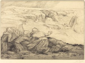 Pieni vene vaarassa Barque en peril. tekijältä Alphonse Legros