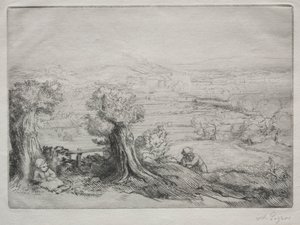Muisto laaksosta Burgundiassa. tekijältä Alphonse Legros