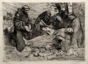 Pyhän Franciscuksen kuolema tekijältä Alphonse Legros