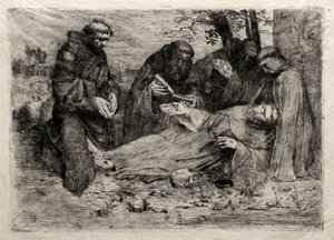 Pyhän Franciscuksen kuolema. tekijältä Alphonse Legros