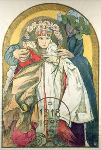 Tšekkoslovakian tasavallan itsenäisyyden 10. vuosipäivä tekijältä Alphonse Marie Mucha