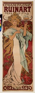 Ruinart-samppanjan mainosjuliste. Alfons Maria Muchan juliste (Alphonse Marie Mucha tekijältä Alphonse Marie Mucha
