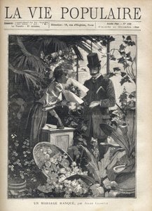 Tyylikäs mies ostaa kukkia kukkakaupasta. Kuvitus: Alfons Maria Mucha (Alphonse Marie Mucha tekijältä Alphonse Mucha