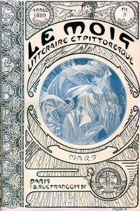 Lehden kansi (kuukausilehti) The Literary and Picturesque Month, kirjoittanut Alphonse Mucha (1860-1939): maaliskuu 1899 - Maison de la Bonne Presse - tekijältä Alphonse Mucha