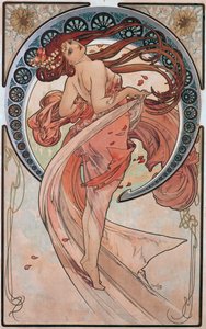 Tanssi (Rose) tekijältä Alphonse Mucha