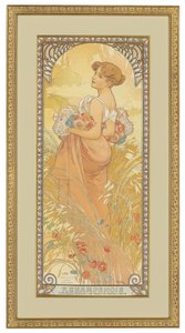 Neljä vuodenaikaa: Kesä, 1900 tekijältä Alphonse Mucha
