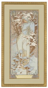 Neljä vuodenaikaa: Talvi, 1900 tekijältä Alphonse Mucha