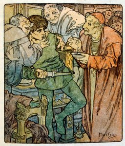 Alphonse Muchan kuvitus ranskalaisen kirjailijan Anatole Francen teoksesta "Clio". 1900. Mucha (1860 – 1939). oli tšekkiläinen jugendmaalari tekijältä Alphonse Mucha
