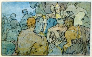 Alphonse Muchan kuvitus ranskalaisen kirjailijan Anatole Francen teoksesta "Clio". 1900. Mucha (1860 – 1939). oli tšekkiläinen jugendmaalari tekijältä Alphonse Mucha