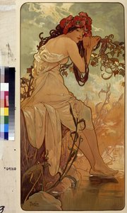 Kesä (allegoriasarja neljästä vuodenajasta). Taideteos: Alfons Maria Mucha (Alphonse Marie Mucha