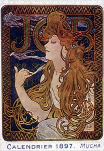 Paperitehtaiden juliste Taidemaalari Muchan tekemä työ Toulousessa. 1897.