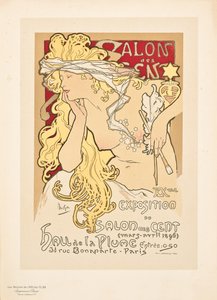 Jäljennös julisteesta, joka mainostaa Salon des Cent -näyttelyä Hall de la Plumessa, 1896