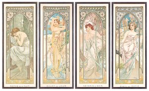 Päivän ajat; Päivän tunnit tekijältä Alphonse Mucha