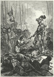 Ranskalainen Francis I joutui vangiksi Pavian taistelussa tekijältä Alphonse Marie de (after) Neuville