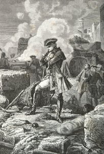Lally - Tollendal Pondicheryn piirityksen aikana vuonna 1760 (kaiverrus). tekijältä Alphonse Marie de Neuville