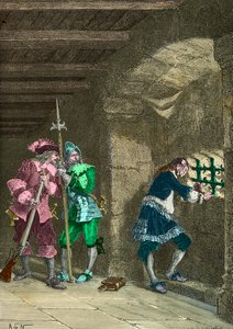 Mies rautanaamarissa vankilassa (kaiverrus) tekijältä Alphonse Marie de Neuville