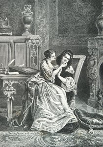 Marie Adelaide de Savoie ja Mamde de Maintenon (kaiverrus) (kaiverrus) tekijältä Alphonse Marie de Neuville