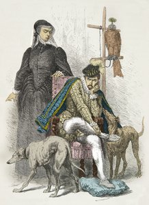 Muotokuva Kaarle 9:stä ja Katariina de Medicistä (kaiverrus) tekijältä Alphonse Marie de Neuville