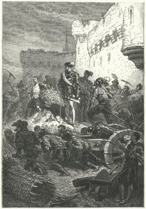 Franciscus, Guisen herttua valvomassa Metzin puolustuksen rakentamista, 1552 tekijältä Alphonse Marie de after Neuville