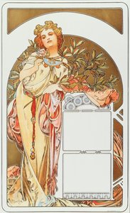 Alphonse Muchan (1860-1939) mainosjuliste kalenteriin 1898 - Koko 31x51 cm Alphonse Muchan mainosjuliste kalenteriin, 1898 - Yksityinen kokoelma