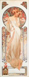 Alphonse Muchan (1860-1939) mainosjuliste tuoksulle "Sylvanis essence" 1899 - koko 21x61 cm Alphonse Muchan mainosjuliste hajuvedelle "" Sylvanis essence "" 1899 - Yksityinen kol.