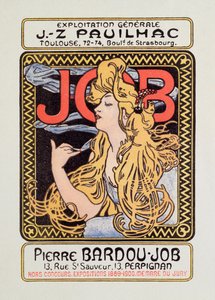 Mainosjuliste tupakkapaperille Työntekijä Alphonse Mucha (1860-1939) 1900 - Aurinko 12x8 cm Mainosjuliste tupakkapaperille Julkaisija Alphonse Mucha, 1900 - Yksityinen kokoelma