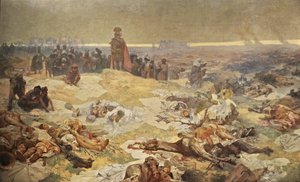 Grunwaldin taistelun jälkeen. Pohjoisslaavien solidaarisuus Sykli Slaavien eepos tekijältä Alphonse Mucha