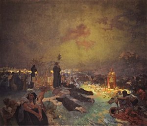 Vítkov Hillin taistelun jälkeen Sykli Slaavieepos tekijältä Alphonse Mucha