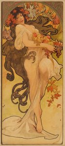 Syksy sarjasta Les Saisons, c. 1900. tekijältä Alphonse Mucha