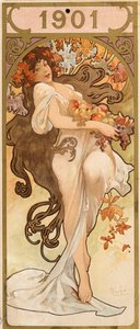 Kalenteri vuodelle 1901, c1900. tekijältä Alphonse Mucha