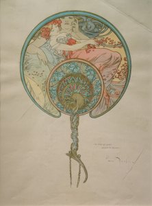 Suunnittelu tuulettimelle tekijältä Alphonse Mucha