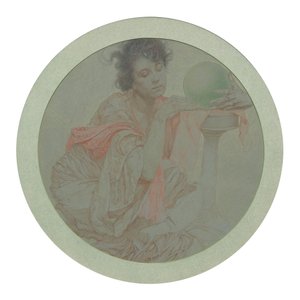 Ennustelija kristallipallolla. tekijältä Alphonse Mucha