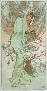 Hiver tekijältä Alphonse Mucha