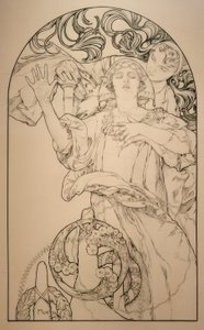 Elokuvateatteri Wurlitzer-urkuilla tekijältä Alphonse Mucha