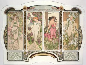 Les fleurs tekijältä Alphonse Mucha