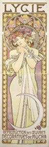 Lygie - Muchan koristeteosten jäljennös tekijältä Alphonse Mucha
