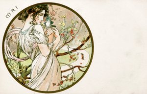 "Toukokuu", 1900 tekijältä Alphonse Mucha
