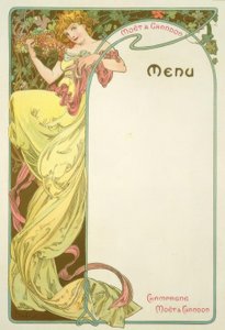 Moët & Chandon / Menu tekijältä Alphonse Mucha