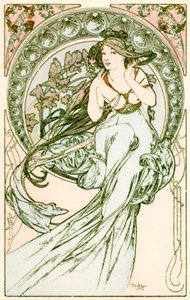 "Musiikki", 1900 tekijältä Alphonse Mucha