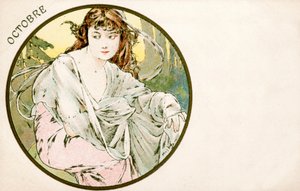 "Lokakuu", 1900 tekijältä Alphonse Mucha