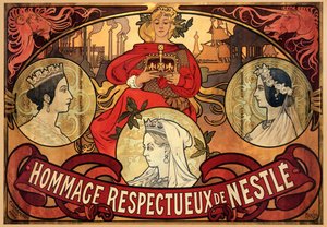 Nestlé-juliste, kunnianosoitus kuningatar Victorian timanttijuhlalle, 1897