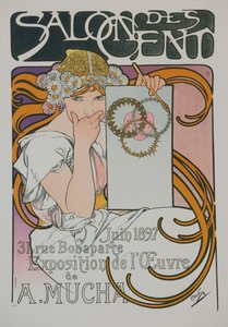 Juliste A. Muchas -näyttelyyn Salon des Centissa, 1897.
