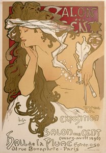 Juliste XX. näyttelyyn Salon des Centissa, Pariisissa, Ranskassa, 1896.