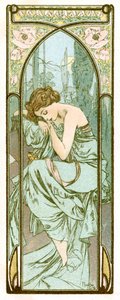 "Repose of Night", 1899 tekijältä Alphonse Mucha