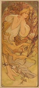 Kevät sarjasta Les Saisons, c. 1900. tekijältä Alphonse Mucha