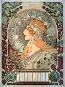 Zodiac kalenteri tekijältä Alphonse Mucha