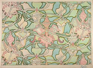 Tapettisuunnittelu (grafiitti & wc paperille) tekijältä Alphonse Mucha