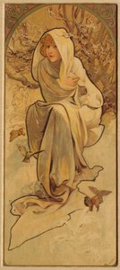 Talvi sarjasta Les Saisons, c. 1900. tekijältä Alphonse Mucha